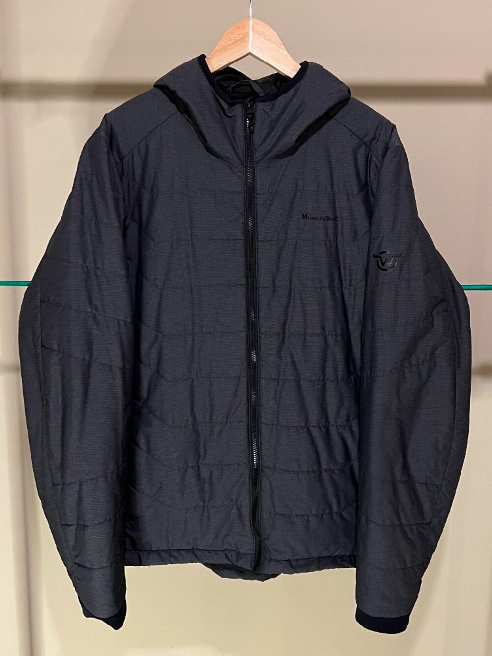 MOOSEJAW PrimaLoft Insulated Hooded Jacket Black/Grey Men's Size Large Detroit
